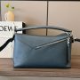 Loewe Large Puzzle bag in grained calfskin-dark blue