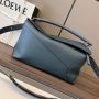 Loewe Large Puzzle bag in grained calfskin-dark blue