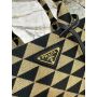 Small Prada Symbole embroidered fabric handbag