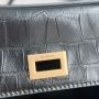 Balenciaga Rodeo Mini Handbag Crocodile Embossed - Black