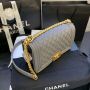 Medium Boy Chanel Handbag  in Lambskin 