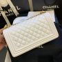 Medium Boy Chanel Handbag  in Lambskin 