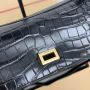 Balenciaga Rodeo Large Handbag Crocodile Embossed - Black