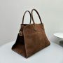 The Row Soft Margaux 15 Bag in Suede